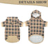 EXPAWLORER Plaid Dog Hoodie - British Style Warm Sweater Shirt with Leash Hole for All Breeds