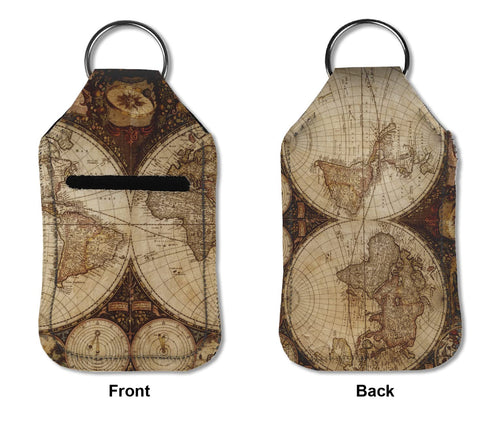 Vintage-Inspired Small World Map Hand Sanitizer & Keychain Holder