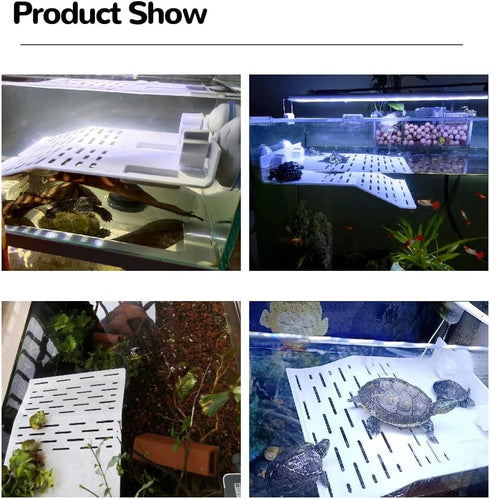J-star White Large Reptile Basking Platform, Aquarium Turtles Turtle Basking Platform, Floating Turtle Habitat Dock
