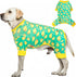 KYEESE Velvet Dog Pajamas, Soft Pjs for Medium Sized Dogs with Yellow Ducks Pattern, Stretchy Pet Jammies Coat Comfy