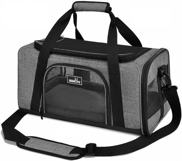 TSA Approved Pet Carrier for Small Cats Dogs - Travel Bag with 5 Mesh Windows, 3 Entrances, and Locking Safety Zippers