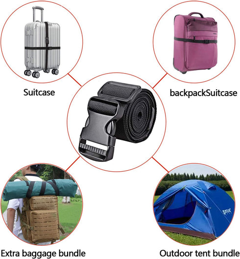 Premium Utility Straps with Quick Release Buckle, Adjustable Heavy Duty Nylon Tie Down Straps for Camping Gear (Black