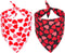 PTDECOR Valentine Dog Bandana, Reversible Triangle Bibs Scarf for Medium Large Dogs (Large)