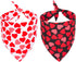 PTDECOR Valentine Dog Bandana, Reversible Triangle Bibs Scarf for Medium Large Dogs (Large)