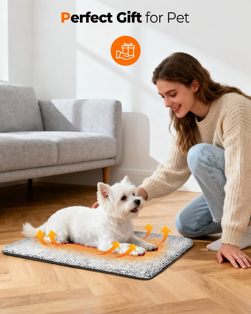 WONONE Self Warming Pet Pad, Super Soft Thermal Dog Crate Bed Pad for Crate, Sofa, Floor Washable Anti-Slip Self