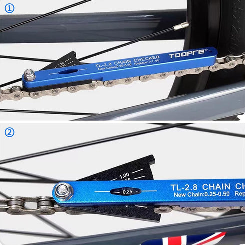 Upgraded Bicycle Chain Checker, Chain Wear Indicator Tool for All Bike Chains, Includes Shimano Sram KMC