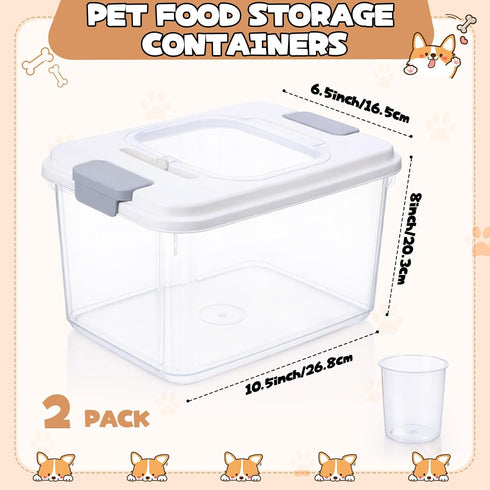 Acellegic 2 Pack 2 Animal(9.5 6.7 7.1 Inches) Airtight Dog Food Storage Container Pet Dog Cat Food Storage Bin