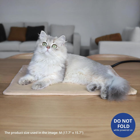 NICREW Pet Heating Pad for Dogs and Cats, Heated Cat Bed with Soft Fleece Cover, 17.7"x15.7", 30 Watts