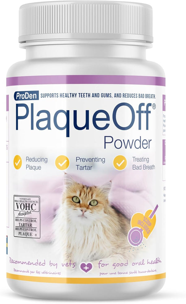 ProDen PlaqueOff Powder for Cats - Feline Oral Care, Plaque & Tartar Reducer, Breath Freshener - 40g