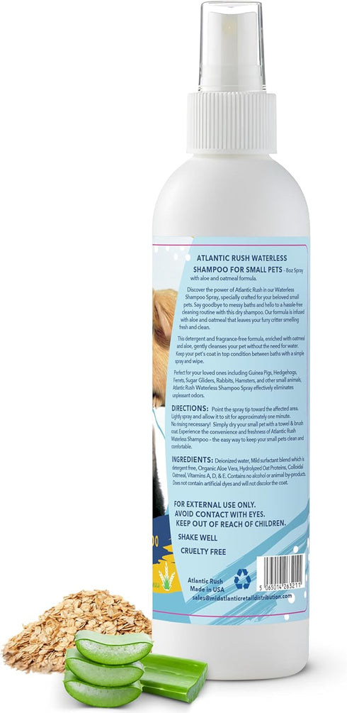 8oz 8oz Set Small Critter Shampoo Bundle - Fragrance Free & No Rinse Shampoo for Ferrets, Guinea Pigs, Hedgehogs, Sugar