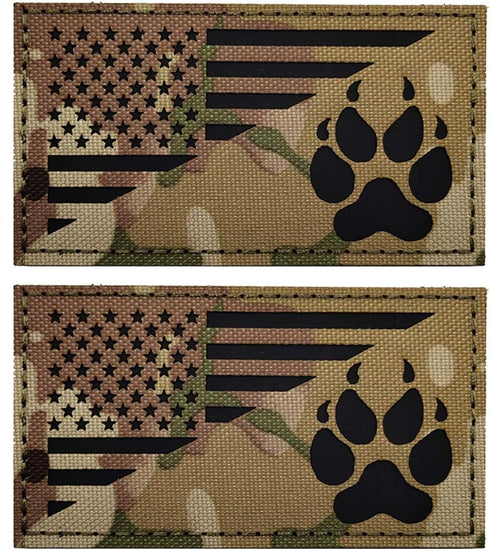 Reflective K9 Dog Handler Patches, K-9 USA Flag Tactical Military Appliques with Hook and Loop for Vests Harnesses
