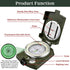 Hiking Compass for Survival, Waterproof Durable Pocket-Sized Tactical Compass with Lanyard & Pouch for Navigation