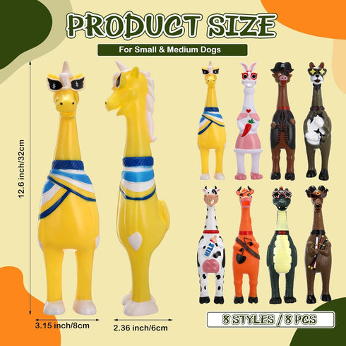 8 Toys(12.6 Inch,Animal Pcs Silly Rubber Chicken Screaming Chicken Dog Toy with Squeaker Large Squeaky Prank Noise