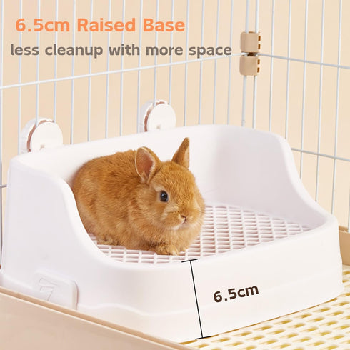Chinchillas Rabbit Litter Box, Small Animals Litter Tray for Cage Detachable Bedding Litter Pan Potty Toilet Trainer