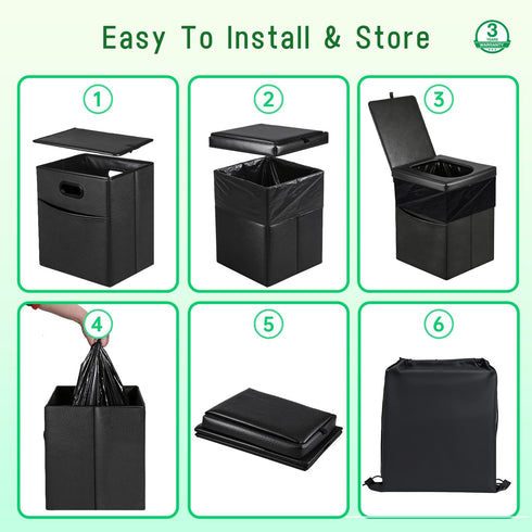 16.5" 190lbs Commode Panmout XL Portable Toilet for Camping, Foldable Travel Toilet for Adults with Cushioned Seat