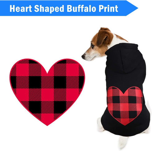 Black Buffalo Plaid Dog Hoodie Sweater, Warm and Soft, Cozy Pet Clothes (XS)