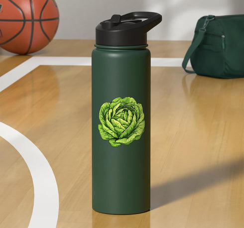 Iceberg Lettuce Crisphead Salad Green Vegetable Iceberg Lettuce Design Stainless Steel Insulated Water Bottle