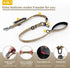 Tactical Dog Leash Heavy Duty 4-6ft, No Pull Bungee for Medium Large Dogs with Padded Double Handle, Brown