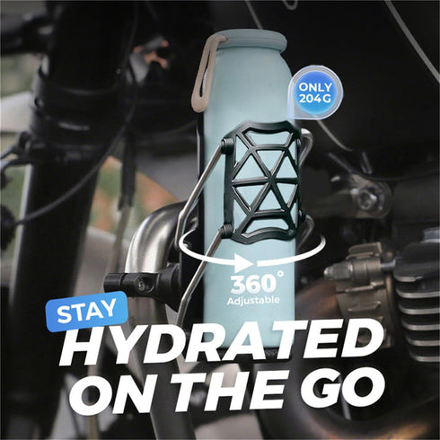Adjustable Bike & Motorcycle Drink Holder Rotating Handlebar Cup Mount for Bicycle, Scooter, ATV & Marine Use, Secure