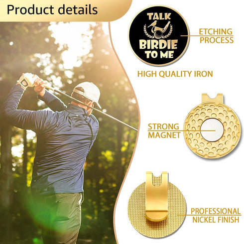 Talk Birdie to Me Golf Ball Marker with Magnetic Hat Clip, Funny Golf Gift for Men and Women