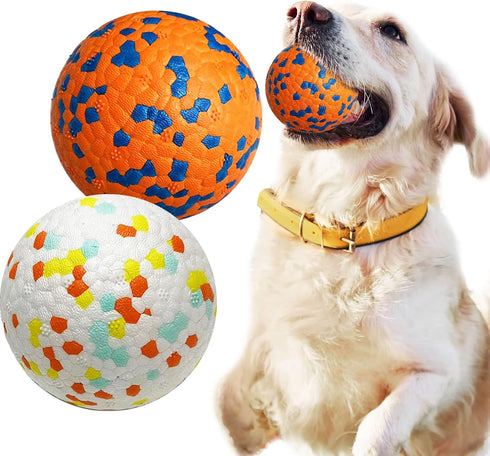 2 Pack Upgraded Indestructible Dog Tennis Balls for Aggressive Chewers, Interactive Durable Bouncy Chew Balls
