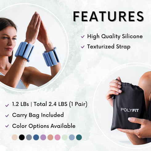 Wrist & Ankle Weights - 1 Pair - Wearable Ankle Weights for Exercise, Yoga, Walking, Running, Dance, Barre, Pilates,