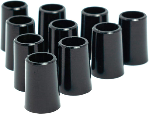 The Golfer's Workshop .355" Taper Tip Black Golf Club Ferrules - Pack of 10, Durable Plastic for Easy Installation