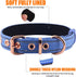 Neoprene Padded Dog Collar, Heavy Duty Nylon for Small Medium Large Dogs, Adjustable Reflective with Metal Buckle