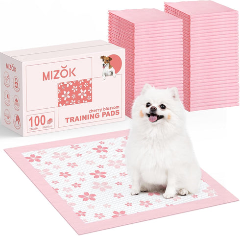 MIZOK Puppy Pads 22"x 22" with Leak-Proof Quick-Dry Design Pee Pads for
