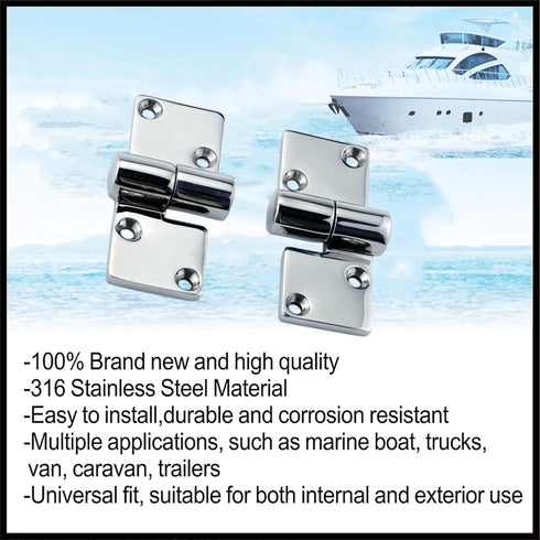 Pair of Take-Apart Hinge, Marine Grade Stainless Steel 316 Hinge for Boat Deck Accessories with Fasteners