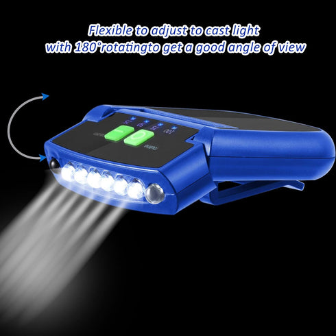Mudder LED Clip on Cap Lights, USB Rechargeable Waterproof Ultra Bright Hat Flashlight for Fishing Camping Hand Work