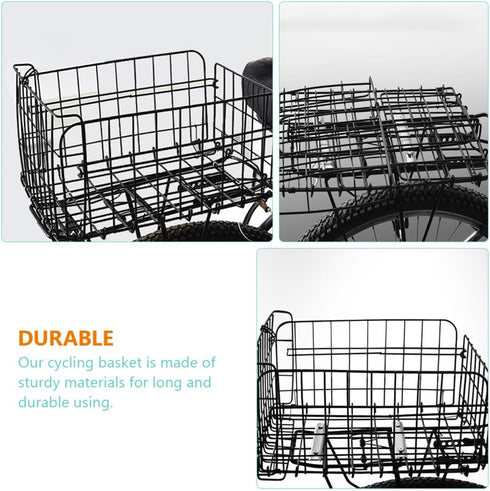 Backpack Universal Foldable Rear Shelf Bike Basket Thickened Steel Cycling Cargo Basket for Mountain Bikes Pet Carrier