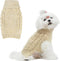 Turtleneck Small Dog Sweaters - Classic Cable Knitwear Winter Coat for Small Medium Dogs, Cream, Size S