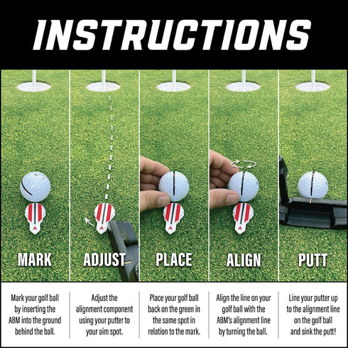 Golf Marker Accessories for Putting Aid Golf Ball Alignment Marking Tool for Faster Accurate Golf Putting