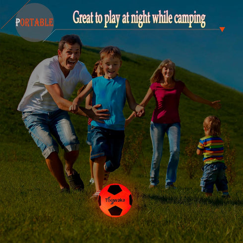 Light Up Soccer Ball, Size 5 Glow in The Dark LED Soccer Ball with Pre-Installed Batteries, Glow Soccer Ball