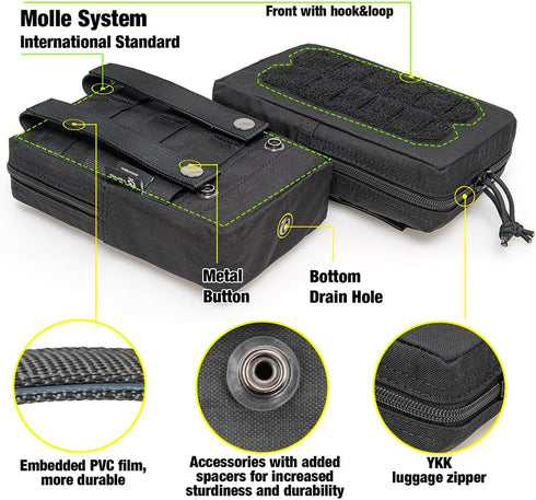 TSPRO Tactical EDC MOLLE Pouch, Utility Tactical Admin Pouch for Molle Accessories