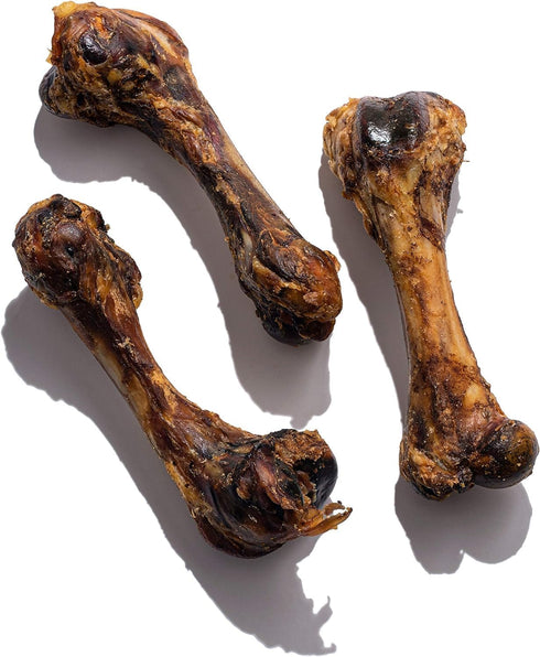8" 4 Pack Jack&Pup Pork Femur Bones for Dogs, Big Bones for Large Dogs, Gourmet Ham Beef Bones for Agressive Chewers