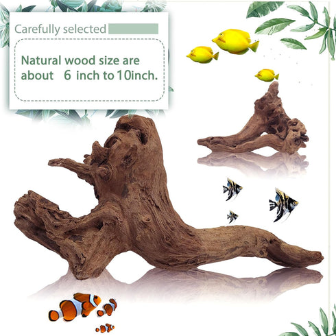 Tfwadmx Aquarium Driftwood Decorations, Natural Wood Branches 6-10" Fish Tank Decor (4 Pcs)