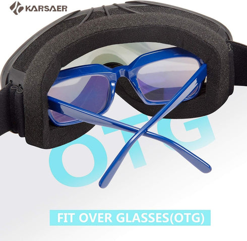 Karsaer Ski Goggles, Anti-Fog Snowboard Goggles with 100% UV Protection for Men Women Youth