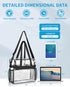 Paxiland Clear Tote Bag for Stadium Events, 12x6x12, Transparent Bag with Reinforced Strap for Sports Concert