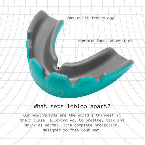 Slick Professional Dual Density Mouthguard for High Contact Sports, One Size +1yrs, Navy
