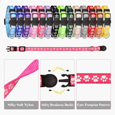 14 PCS Puppy Collars - Litter ID Collars Glow in The Dark Whelping Supplies, Soft Nylon Breakaway Colored Collars with