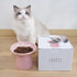 Extra Wide Elevated Cat Bowls, 6.2" Ceramic Cat Food Bowl, Shallow Dish for Whisker Fatigue, Pink
