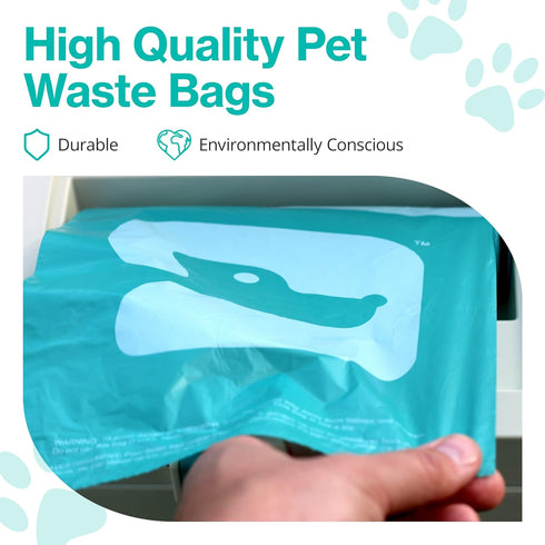 1 200 PawPail Scented Dog Poop Bags Refill with Carbon Filter - Roll of Standard Size Dog Waste Bags with Poop Filter
