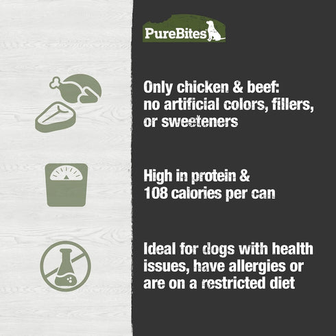 PureBites Chicken & Beef Pates for Dogs - Only 2 Ingredients, Case of 12