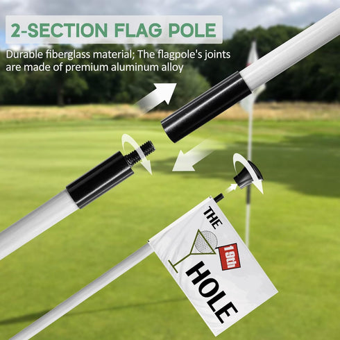 Golf Flagstick - Practice Putting Green Flag Stick for Yard, Portable Mini Golf Flag Sticks, Set of 3