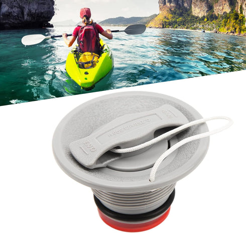 Inflatable Kayak Boat Air Valve, 2Pcs Replacement for Rubber Dinghy Raft Canoe, 8 Teeth with Cover Rope