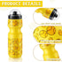 Hosuly 24 Pcs 24 oz Baseball Water Bottle Set, Drawstring Bag, 12 Reusable Plastic Tumblers for Party Favor (Yellow)