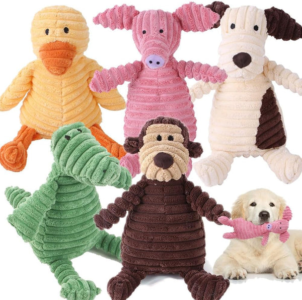 5 Pack Tough Dog Toys Assortment Bundle, Stuffed Squeaky Dog Toys, Squeak Toy for Medium Large Dogs, Puppy Pet Mutt