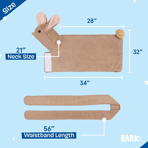 Barkbox Dog Bathrobe Fast Drying with Hook and Loop Closure & Wrap Tie Snuggle, Cute Dogs Clothes, Easy to Clean